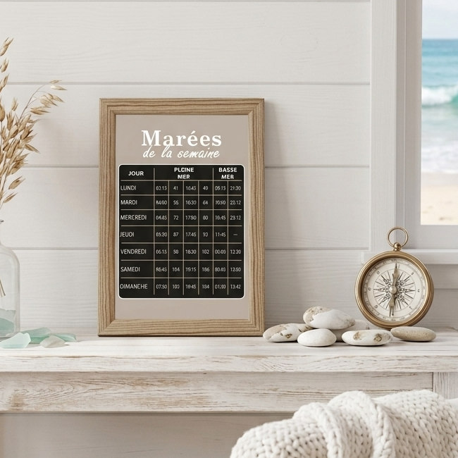 Page marées de la semaine sur Hydros