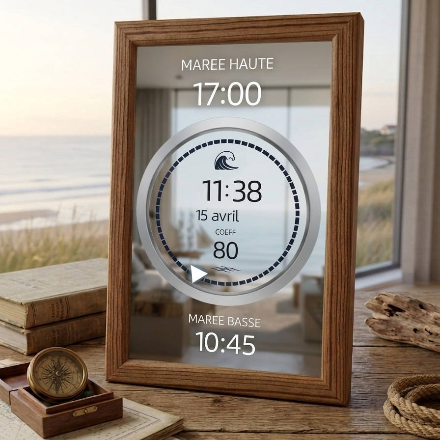 Page Marée cadran futuriste sur Hydros